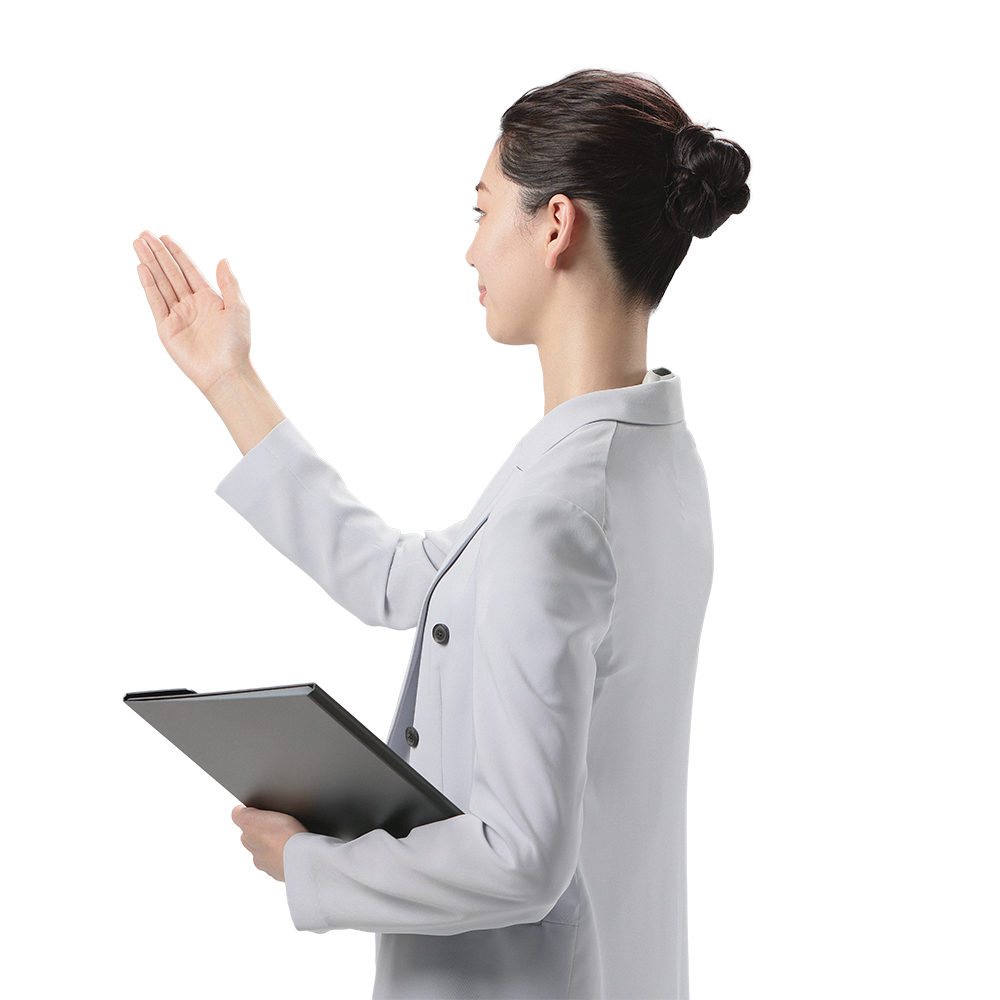 REON POCKET 6を装着する会議中の女性のイメージ